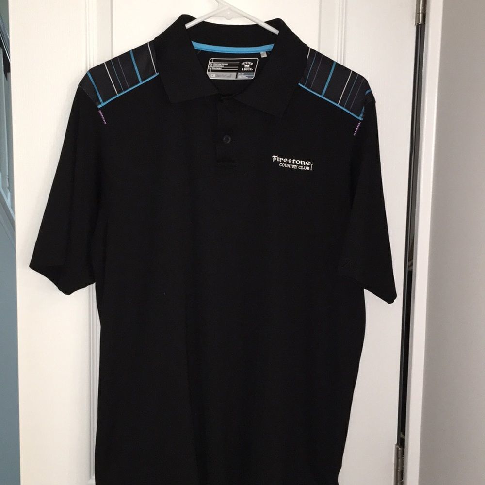 Amazing mens Firestone Country Club Akron Ohio Cutter & Buck Golf Polo Shirt M